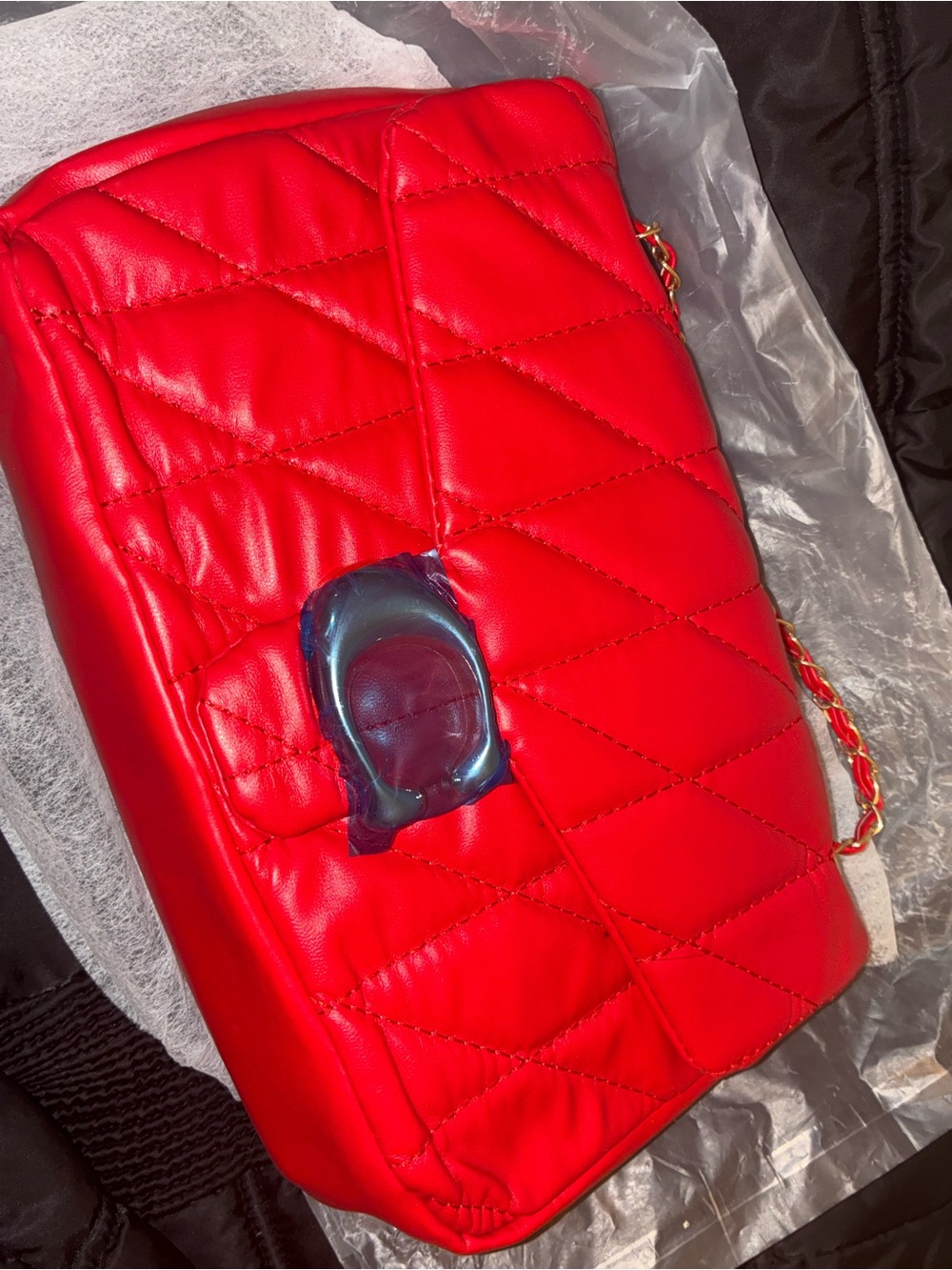 Red Quilted Shoulder Bag - Women